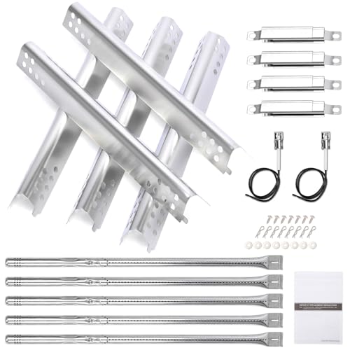 Grill Replacement Parts for Charbroil Performance 5 Burner 463347519 463347518 463347017 463673017 463376018P2, G470-5200-W1, Heat Plates, Grill Burner, Crossover Tube Replacement kit
