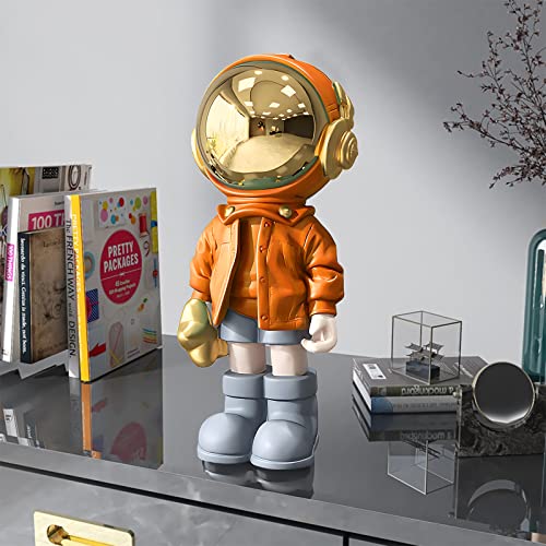 Dosker Small Astronaut Statues Mini Spaceman Sculpture Polyresin Arts Gifts Blue Figurine Ornament Room Decor for Men,Home and Desktop Accessories Tabletop Decoration, Living Room, Office, Bookshelf