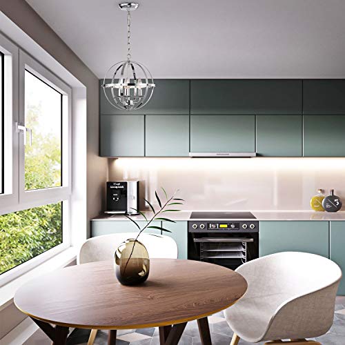 LaLuLa Chandeliers Oil Rubbed Bronze Chandelier Orb Chandelier Small Vintage Chandeliers for Dining Rooms Sphere Farmhouse Chandelier Lighting 3 Light Pendant Light Fixtures for Kitchen Island