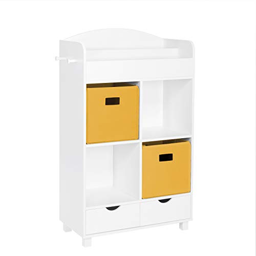 RiverRidge 02-195K Storage Cabinet, White with 2 Golden Yellow Bins