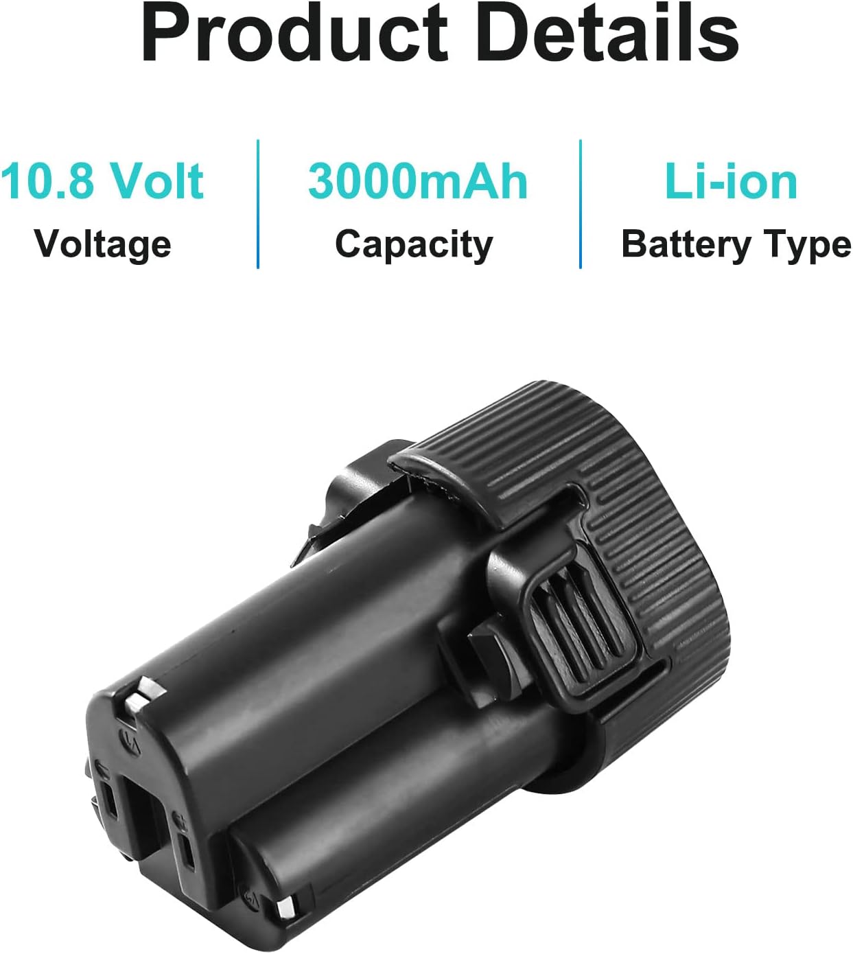2 Pack 3000mAh BL1013 Battery Replacement for Makita 10.8V Battery BL1014 DF030D DF330D LCT203W 194550-6 194551-4 195332-9 Li-ion Batteries