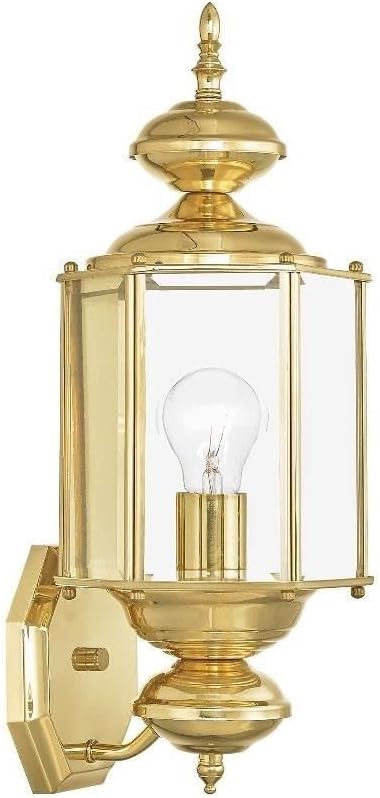 Livex Lighting 2006-02 Basics 1 Light PB Outdoor Wall Lantern, Polished Brass
