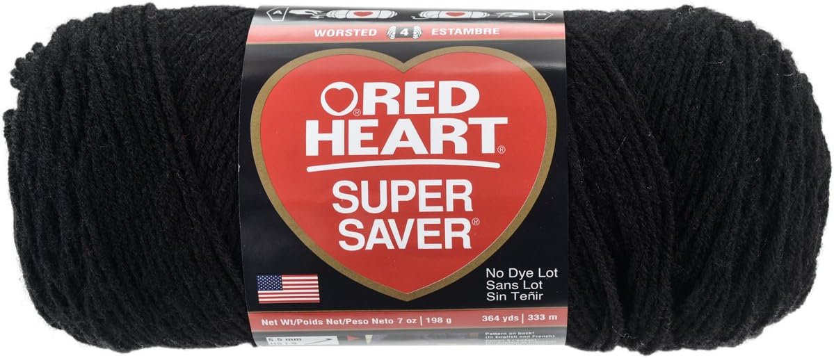 Red Heart Super Saver Yarn (3-Pack) Black E300-3123