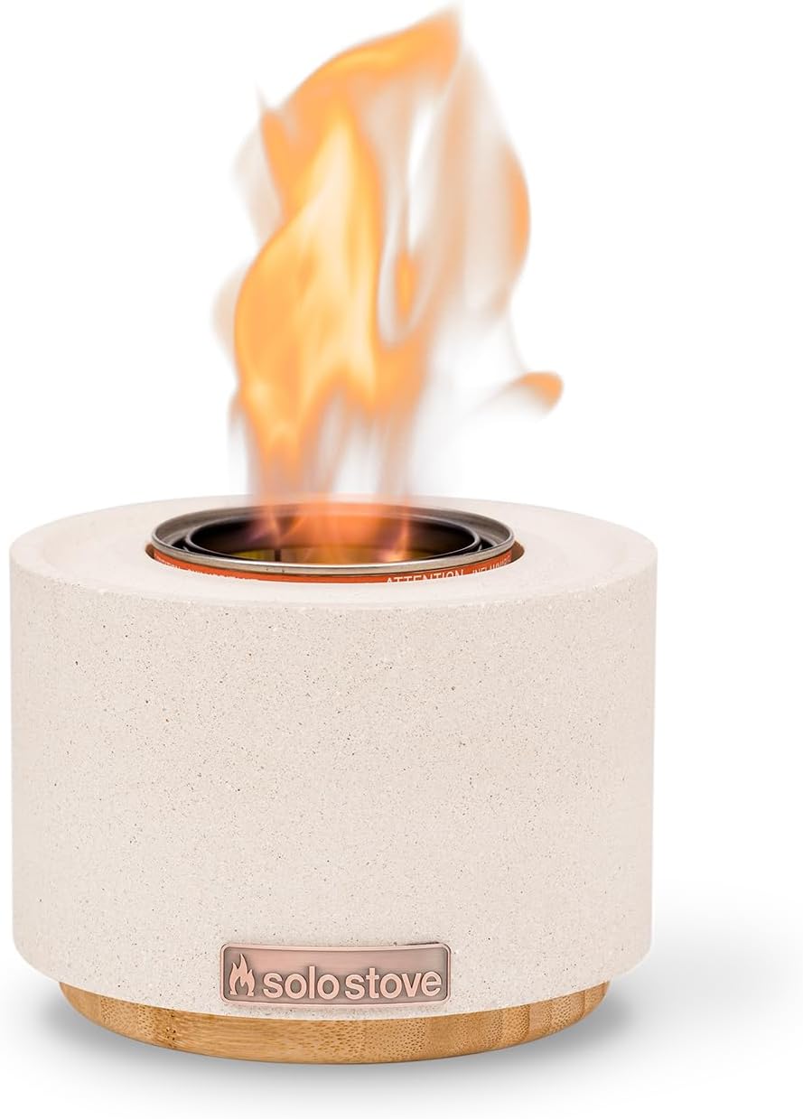 Solo Stove Cinder Tabletop Fire Pit for Indoor or Outdoor Use, Fire Bowl with 1 Gel Fuel Can, Oderless and Smoke-Free Crackling Flame, Dia: 6 in, H: 4.25 in, Weight: 5.62 lbs