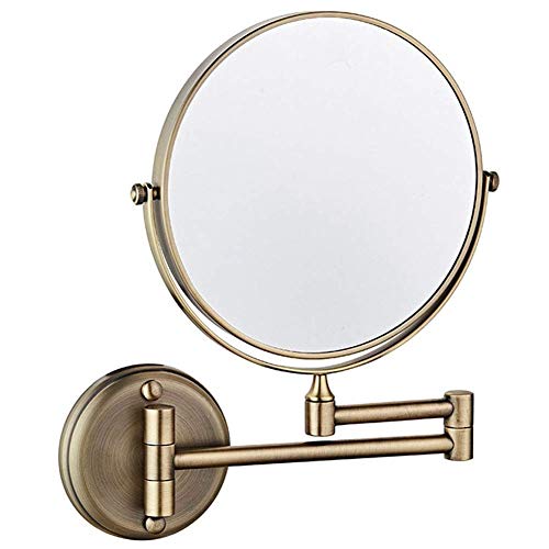 Bathroom Mirror Wall Mounted Makeup Mirror 8-inch Two-Sided Swivel Wall Mounted Mirror Extending Folding Bathroom Shaving Cosmetic Make Up Mirror- 3X/5X Magnification