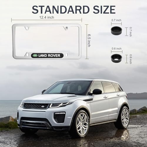 4 Holes License Plate Frames for Mustang Carbon Fiber-2 Pack Black Aluminum Metal Rattle Proof Front & Rear Tag License Plate Holders,Stainless Steel Tamper Proof License Plate Screws,for Women & Men