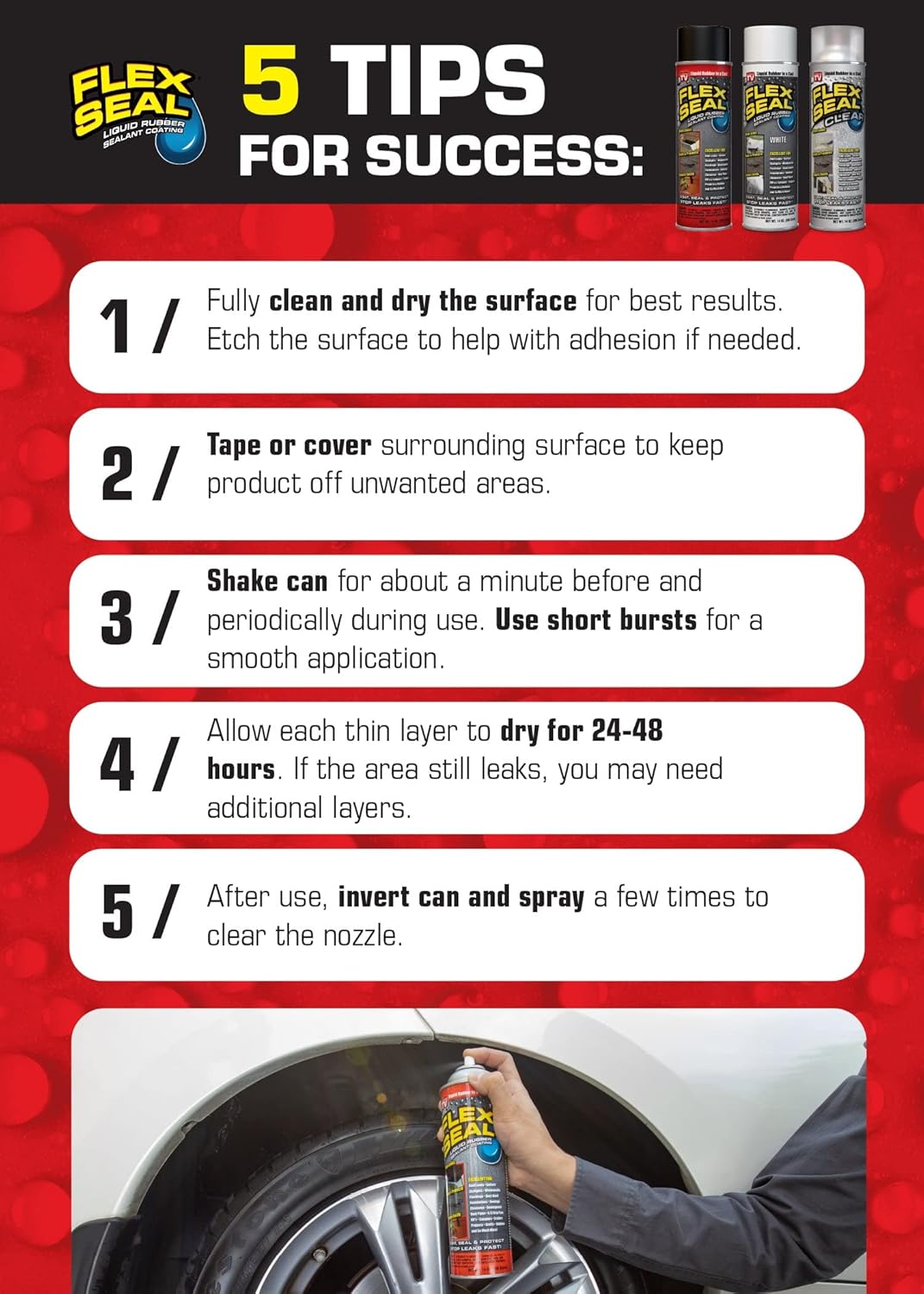 Flex Seal Spray Rubber Sealant Coating, 14-oz, Black (6 Pack)