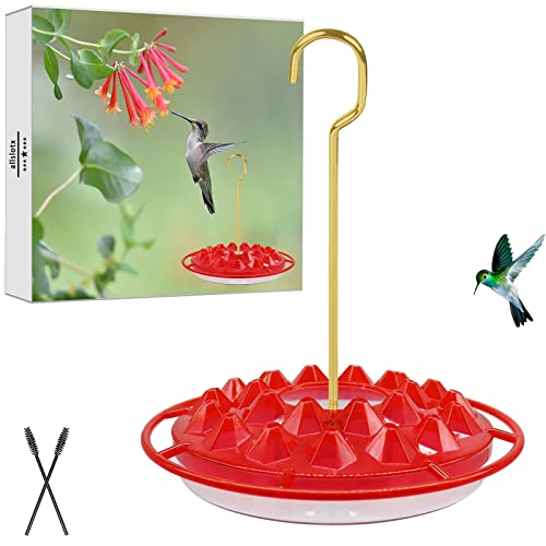 Hummingbird Feeders for Outdoors Hanging, Hummzinger Hummingbird Feeder, Bee-proof, Leak-proof, No Drip, Easy to Clean, with Cleaning Brushes (8-Port (1 Pack))
