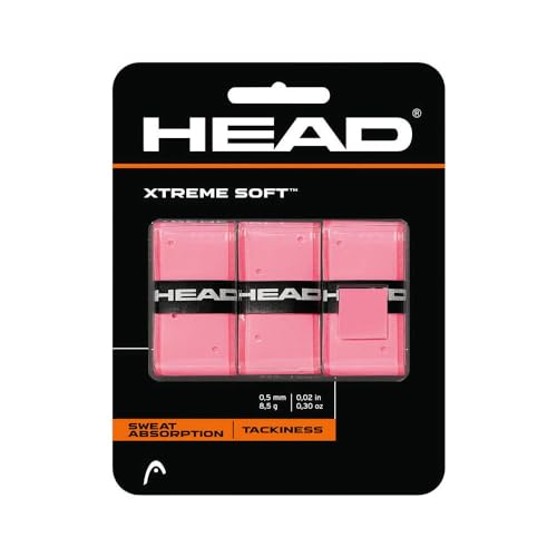 Head Xtreme Soft Racquet Overgrip Tennis Racket Grip Tape 3 Pack White, White, Pack US