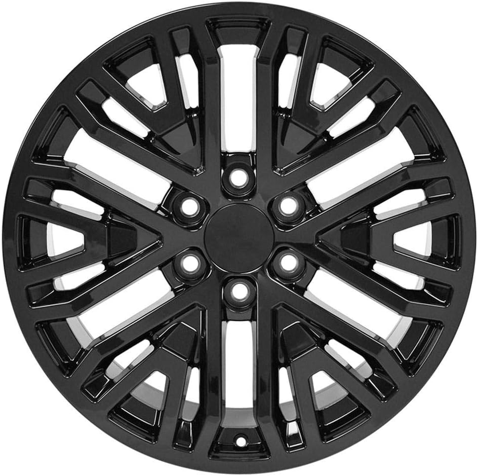 OE Wheels LLC 20 inch Rims Fits Silverado Suburban Tahoe Sierra Yukon Escalade 6x139.7 CV37 20x9 Black SET