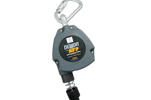 AFP Demon 11 FT Single Leg Self-Retracting Lifeline Cable Retractable | Steel Locking Pelican Rebar Hook | Safety Yoyo Fall Protection Arrest Limiter | Construction Industrial | OSHA & ANSI Rated SRL