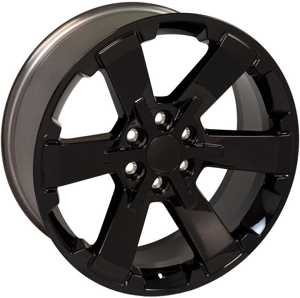 OE Wheels LLC 22 inch Rim Fits 6x139.7 Silverado Suburban Tahoe Sierra Yukon Escalade CV41B 22x9 Black Wheels Hollander: 5662