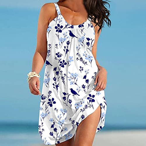 Women's Summer Casual Dress Casual short sleeve halter neck Contrast color Hide Belly Loose Fit Summer Sundress