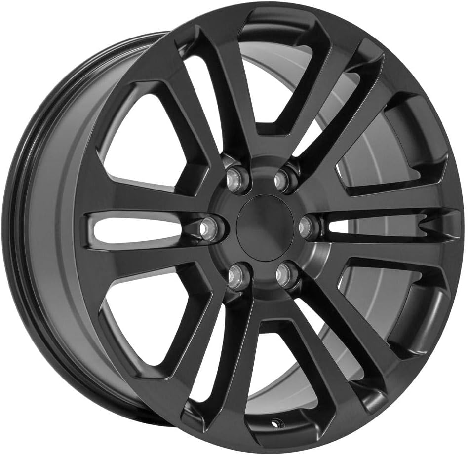 OE Wheels LLC 20 inch Rims Fits Chevy Silverado Tahoe Sierra Yukon Escalade CV99 Satin Black 20x9 CK158 Rim Hollander 4741 SET