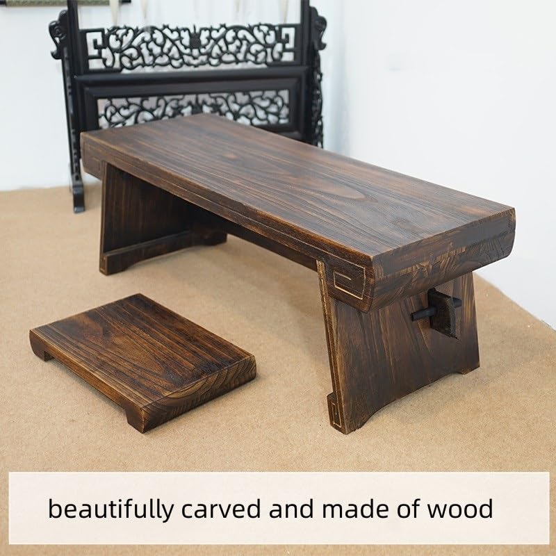 Living Room Side Table Old Style Low Table Chinese Style Bench, Tea Table Balcony Windowsill Cocktail Table Wooden Furniture Bedroom Side Table