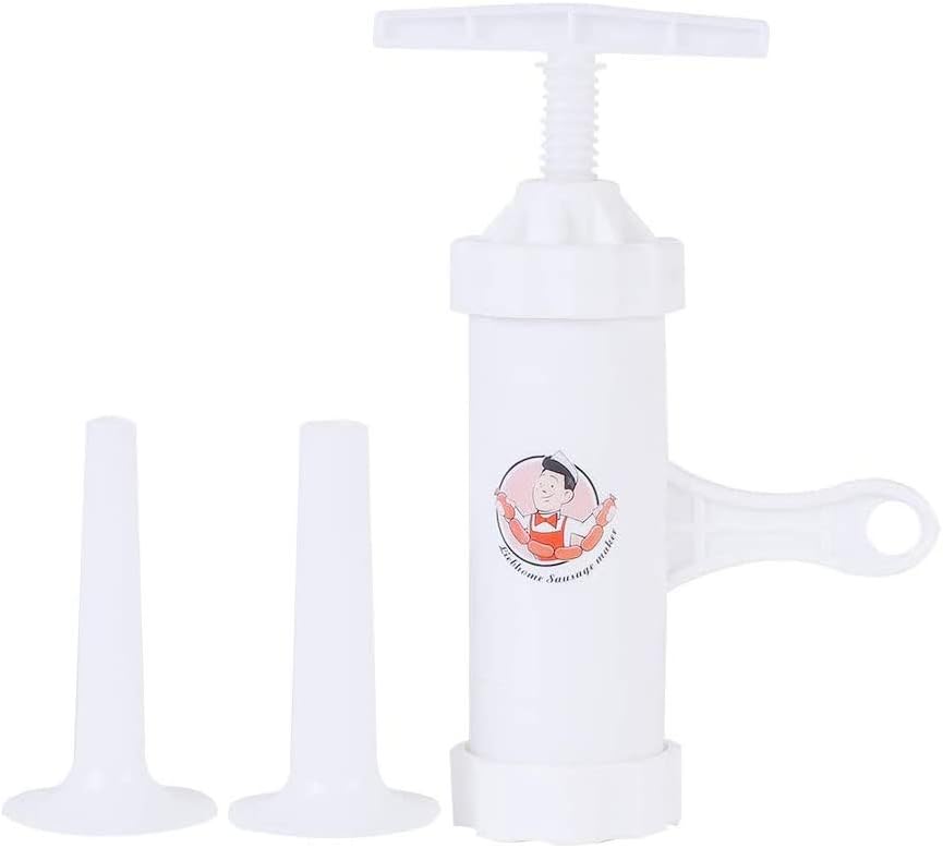 Food Grade Quality Manual Sausage Maker, Sausage Stuffer meat Filler Hand Operated Salami Maker(With 2 Funnel, 5/8