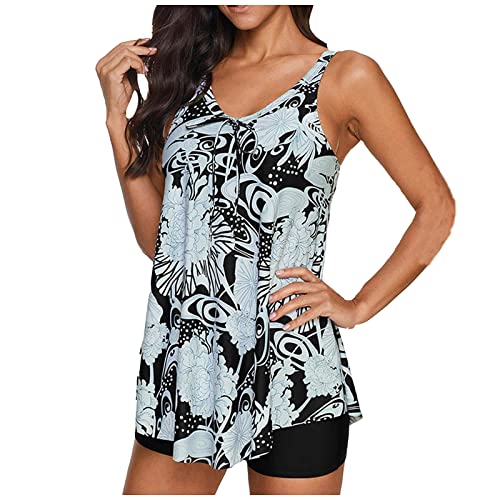 Tankini Swimsuits for Women, Plus Size 2 Piece Loose Bathing Suit Flowy Stylish Comfort Swimwear