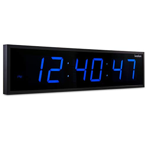 Ivation Huge Large Big Oversized Digital LED Clock - Shelf or Wall Mount (24 Inch - White)