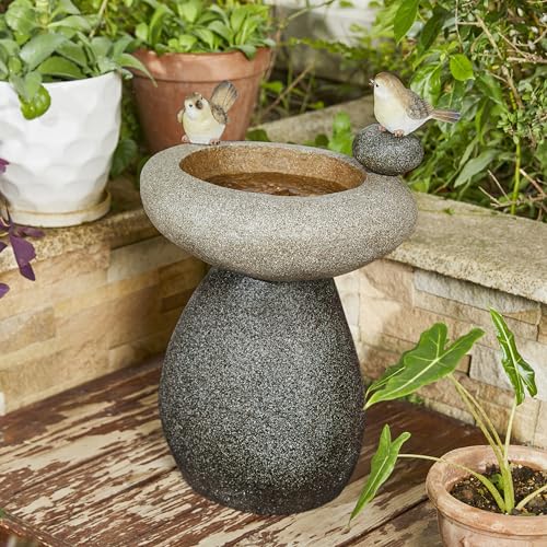 Glitzhome Outdoor Fountain and Waterfalls 3 Tier Patio Fountain, 45.25