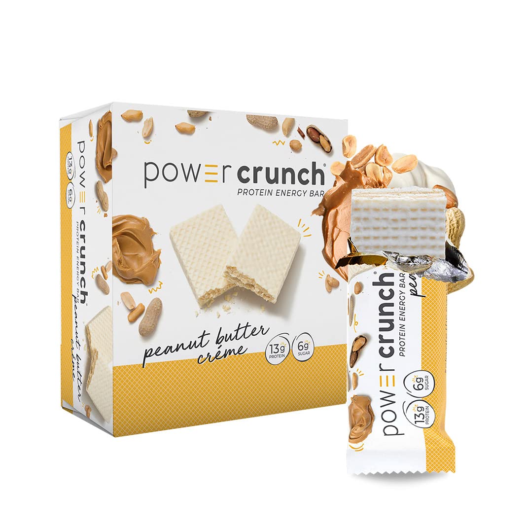 Power Crunch Whey Protein Bars, High Protein Snacks with Delicious Taste, Peanut Butter Cream, 1.4 Ounce (12 Count)
