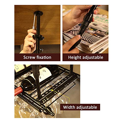 Wine Rack Wall Mounted - Glass Carriers for Pubs Wine Glass Holders Hanging Under Shelf Glassware Rack Holder Ceiling Wine Rack Retro Decoration Shelf Bar Shelves The New Fashionable