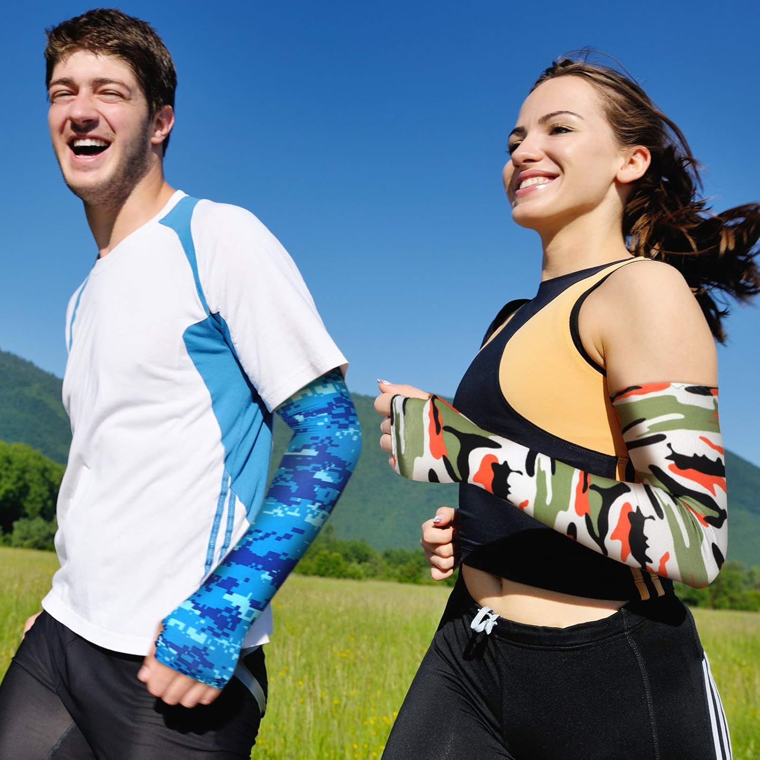 15 Pairs Unisex Arm Sleeves UV Protection Arm Covers Anti-Slip Ice Silk Sleeves Sun Protection Arm Sleeves Cooling Protective Arm Sleeves for Running Cycling Driving Outdoor Sports