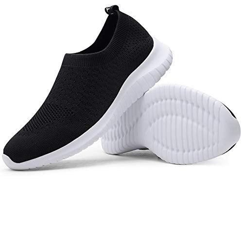LANCROP Women's Walking Shoes - Casual Breathable Athletic Tennis Slip on Sneakers