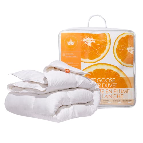 Canadian Down & Feather Co. - All Season White Goose Feather Duvet Comforter Full/Double Size - 233 TC Shell 100% Cotton - Oeko TEX Certified