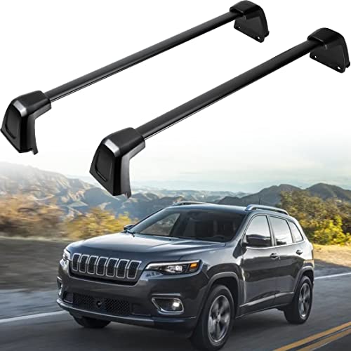 AUXMART Roof Rack Cross Bars Fit for Jeep Patriot 2007-2022 with Vertical Side Bars OE Style, Adjustable Rooftop Luggage Rack, Aluminum Cargo Carrier Bars…