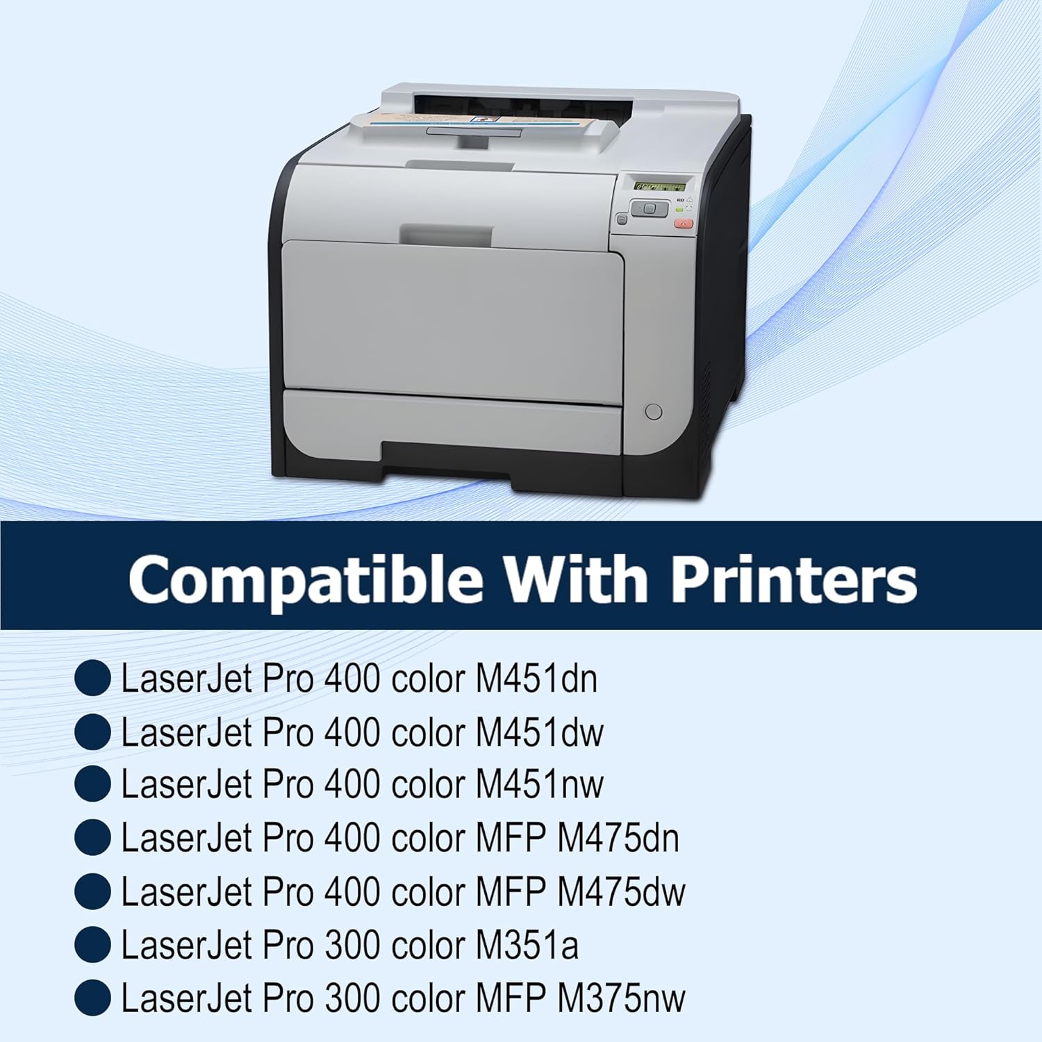 OFFICE-COLOR Replacement for HP 305X Black CE410X Toner Cartridge for HP LaserJet Pro 400 Color M451dn M451nw M451dw MFP M475dw M475dn Pro 300 M375nw (2 Pack)