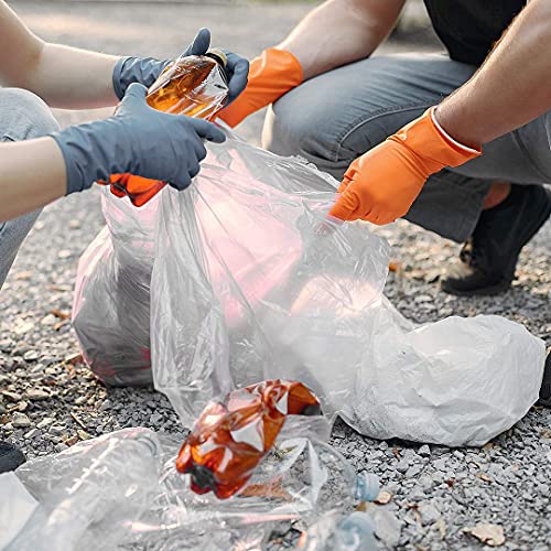 30-33 Gallon Trash Bags Heavy Duty (Value 100/Bags w/Ties) Clear Large Plastic Recycling Garbage Bags. 30 Gal, 32 Gallon Clear Large Trash Bags