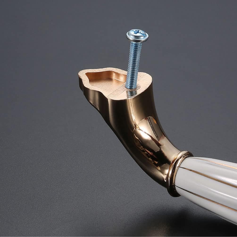 Furniture Ceramic Knob - 6 Pieces Furniture Pulls Ceramic Drawer Handles Modern Fashion Kitchen Cabinet Handles Bow Shaped Handle Bathroom Dresser Wardrobe Pulls Screws Included