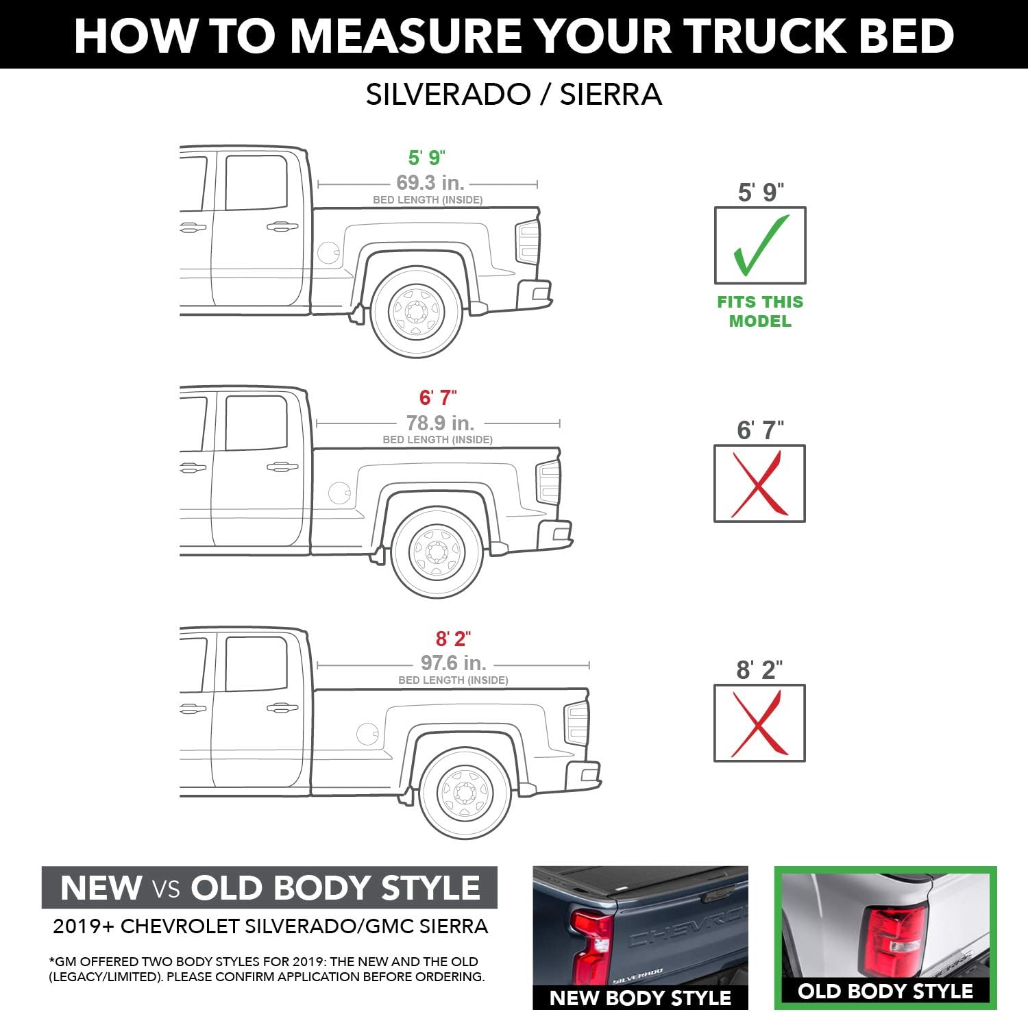 Tonno Pro Lo Roll, Soft Roll-up Truck Bed Tonneau Cover | LR-1050 | Fits 2014-2018, 19 Ltd/Lgcy Chevy/GMC Silverado/Sierra 1500 5' 9