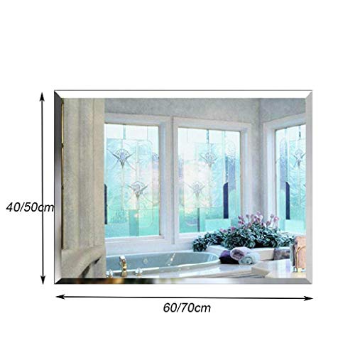 Mirror，Bathroom，Wall-Mounted，Makeup Mirror，Dressing Table，eless Bevelled Hd Vanity Glass Rectangle Simple Makeup Modern Home Decorative，40X60Cm
