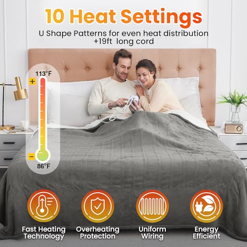 WOOMER Electric Heated Throw Blanket 50