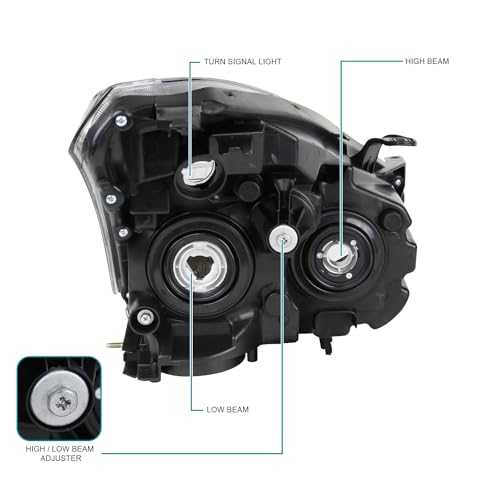 SPEC-D TUNING Chrome Housing Clear Lens Passenger Right Side Headlight Compatible with 2008-2013 Nissan Rogue Head Light Lamp Assembly