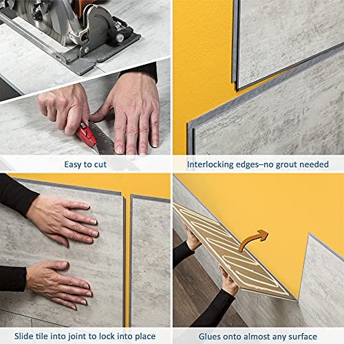 Palisade 25.6 in. x 14.8 in. Interlocking Vinyl Tile Shower and Tub Surround Kit in Venetian Marble