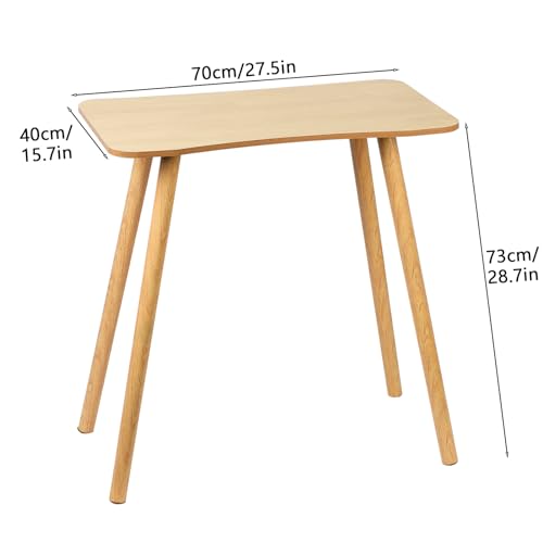 27 Inch Small Computer Desk, Desktop Student Study Table, Modern Wood Desk, Ergonomic Arc Design Writing Table, Writing Desk for Home Office Workstation