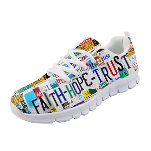 Womens Athletic Walking Sneakers Running Shoes Sports Trainers Low Top Anti-Slip Lace Up Size 5-12