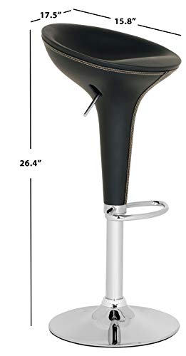 Safavieh Home Collection Shedrack Black Adjustable Swivel Gas Lift 23.2-31.7-inch Bar Stool