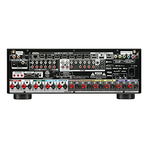 Denon AVR-X4800H 9.4-Ch Receiver - 8K UHD Home Theater AVR (125W X 9) Built-in Bluetooth, Wi-Fi & HEOS Multi-Room Streaming, Dolby Atmos, DTS:X Pro, IMAX Enhanced & Auro 3D
