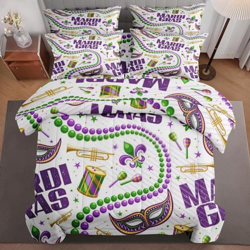 5 Pcs Comforter Set Twin Size, Colorful Galaxy Neon Bed in a Bag with Flat Sheet and Fitted Sheet for Kids and Adults, Space Orange Fire Bedding Set with Pillowcase & Sham