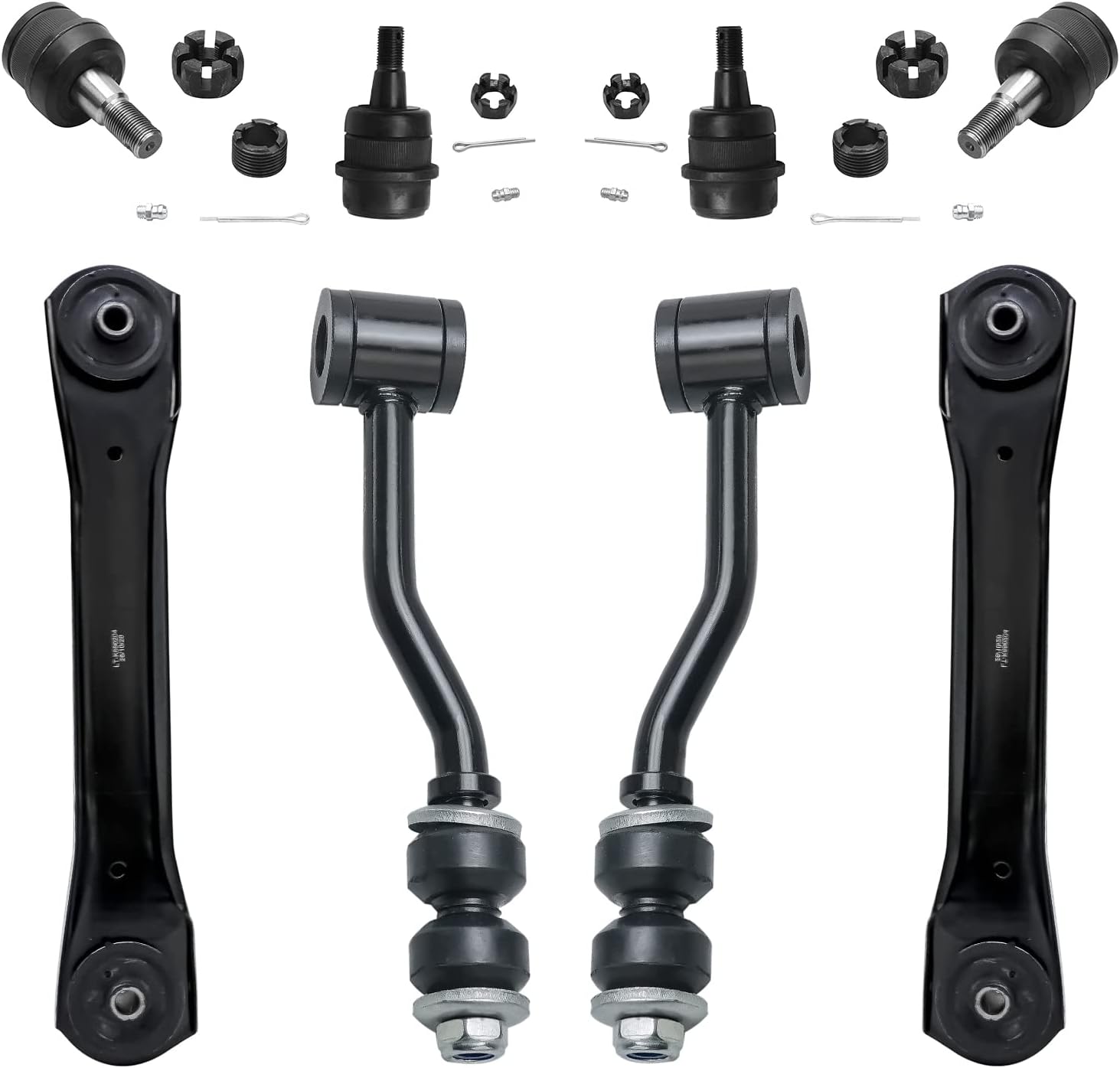 Detroit Axle - 8pc Front End Control Arms Kit for Jeep Cherokee 2000-2001, Lower Control Arms Upper Ball Joints Sway Bar Links Replacement