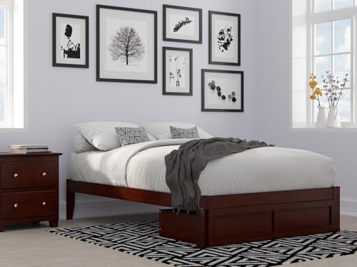 AFI, Colorado Twin XL Platform Bed with Storage Drawer and USB Charger, White