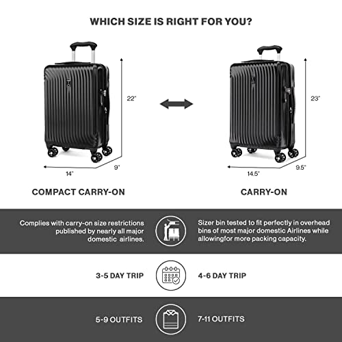 Travelpro Maxlite Air Hardside Expandable Checked Luggage, 8 Spinner Wheels, Lightweight Hard Shell Polycarbonate Suitcase, Champagne, Checked Large 28-Inch