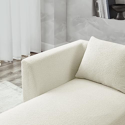 Harper & Bright Designs Living Room Set, L-Shape Sectional Sofa Set with Right Side Chaise and Ottoman, Modular Sofa, DIY Combination, Loop Yarn Fabric, Navy