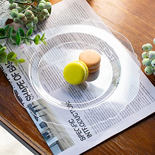 WDF 60pcs Clear Plastic Plates Disposable - 10.25inch Clear Dinner Plates Baroque Disposable Clear Plates for Holiday Gathering, Wedding, Party