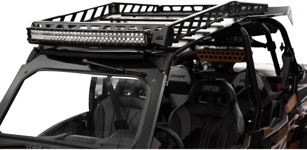 Tusk UTV Adventure Roof Rack Rack with Force Roof and V2 30 inch Lt. Bar for POLARIS RZR XP 4 Turbo DYNAMIX Edition 2018-2019