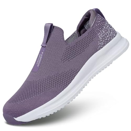 Womens Walking Shoes Casual Slip on Running Tennis Gym Sneakers Lightweight Breathable Mesh Workout Sports Soft Sole