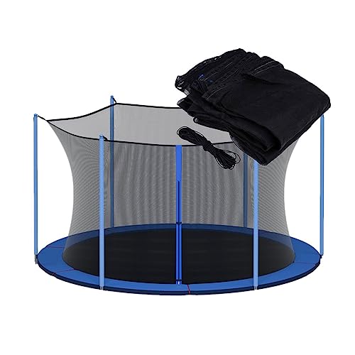 Trampoline spares 6FT 8FT 10FT 12FT 14FT 15FT Replacement Trampoline Safety Enclosure Net for 6 Poles, Tear and Weather-Resistant Trampoline Safety Net,12FT/6/3.66m